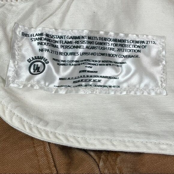 Carhartt Men's Flame Resistant Dungaree Fit Pants Size 42 x 30 HEMMED - Picture 6 of 12